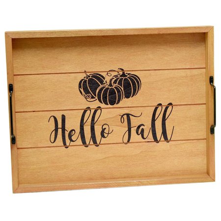 ELEGANT DESIGNS "Hello Fall" Wood Serving Tray with Handles, 15.50" x 12" HG2000-NHF